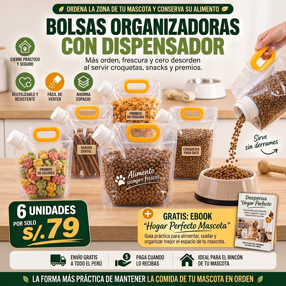 Bolsas Organizadoras con Dispensador - Set de 6