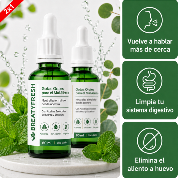 Gotas Naturales | Tratamiento contra el Mal Aliento (Lleva 2 paga 1)