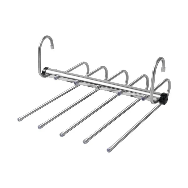 Folding Magic Pants Hangers 5/9layers Stainless Steel Space Saving Clothes Rack Organizer For Wardrobe Trousers Jeans Scarf
