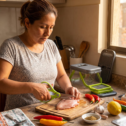 Cortador de Verduras Profesional 22 en 1 + Tijera de Cocina de REGALO