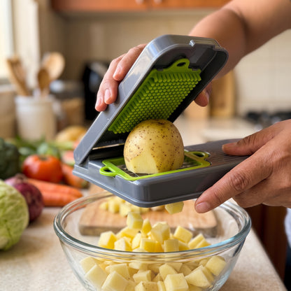 Cortador de Verduras Profesional 22 en 1 + Tijera de Cocina de REGALO