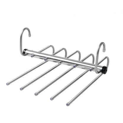 Folding Magic Pants Hangers 5/9layers Stainless Steel Space Saving Clothes Rack Organizer For Wardrobe Trousers Jeans Scarf