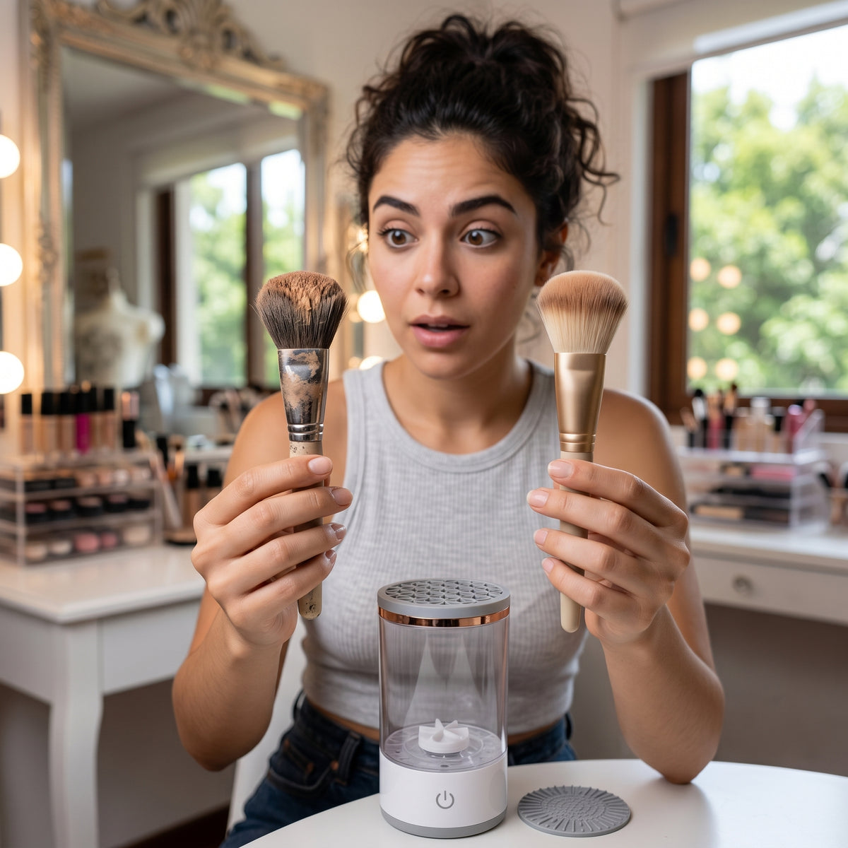 LUXIA: Estación de Limpieza Automática para Maquillaje 2 en 1.