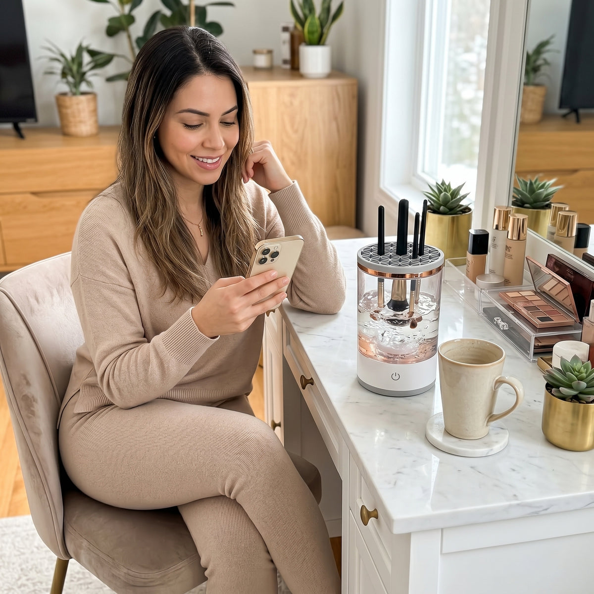 LUXIA: Estación de Limpieza Automática para Maquillaje 2 en 1.