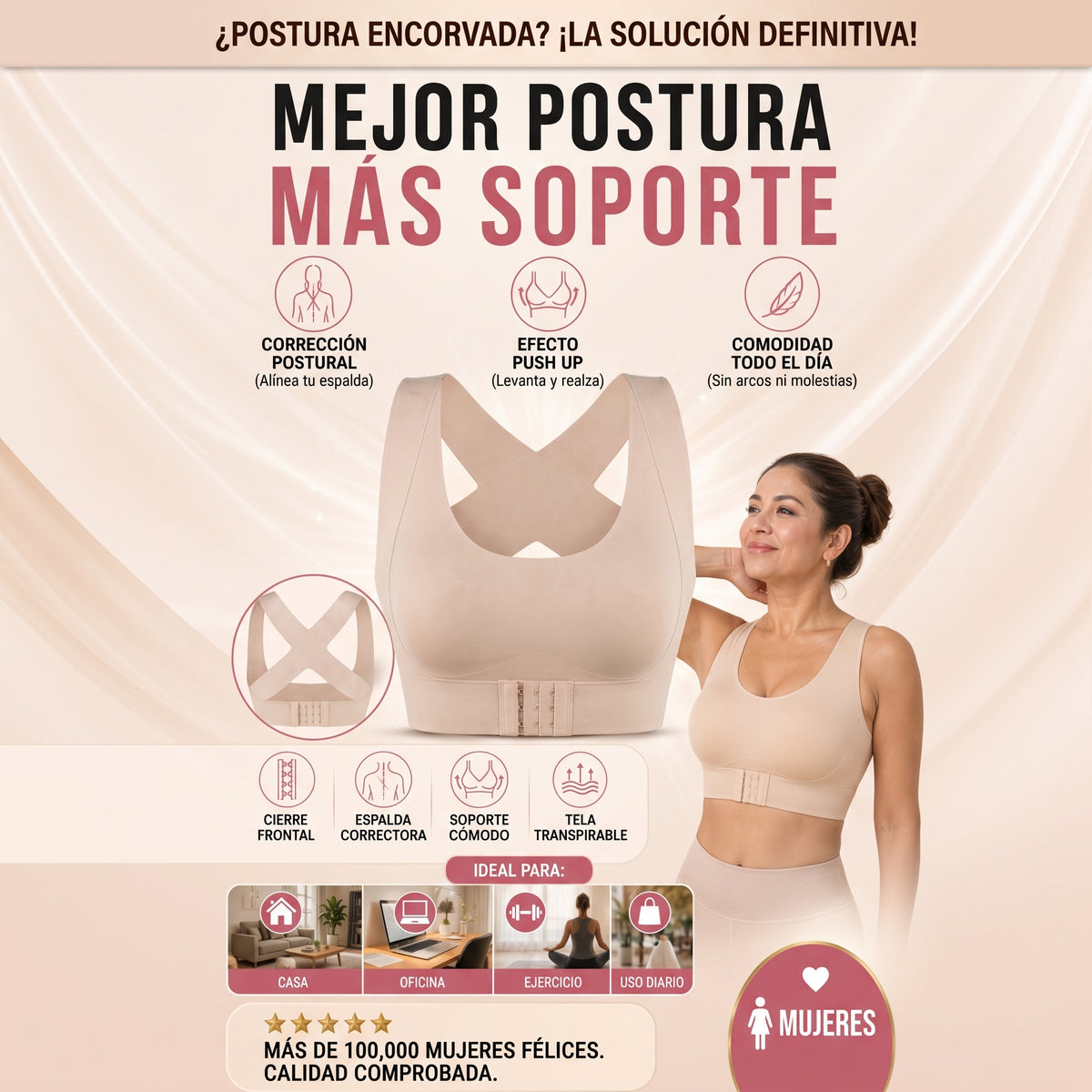 Corrector de Postura con Efecto Push Up para Mujer
