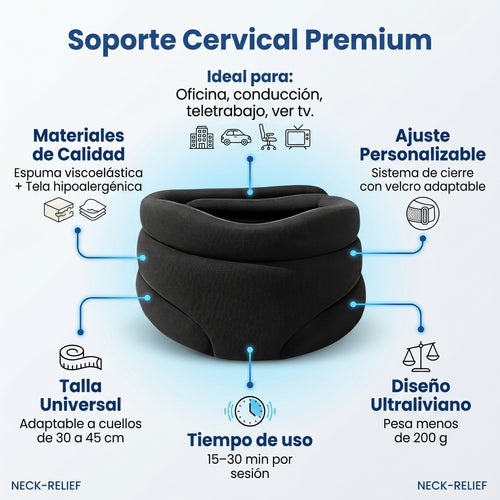 ALIVEX: Soporte Cervical Anatómico Premium. Elimina el dolor de cuello y la rigidez en solo 15 minutos