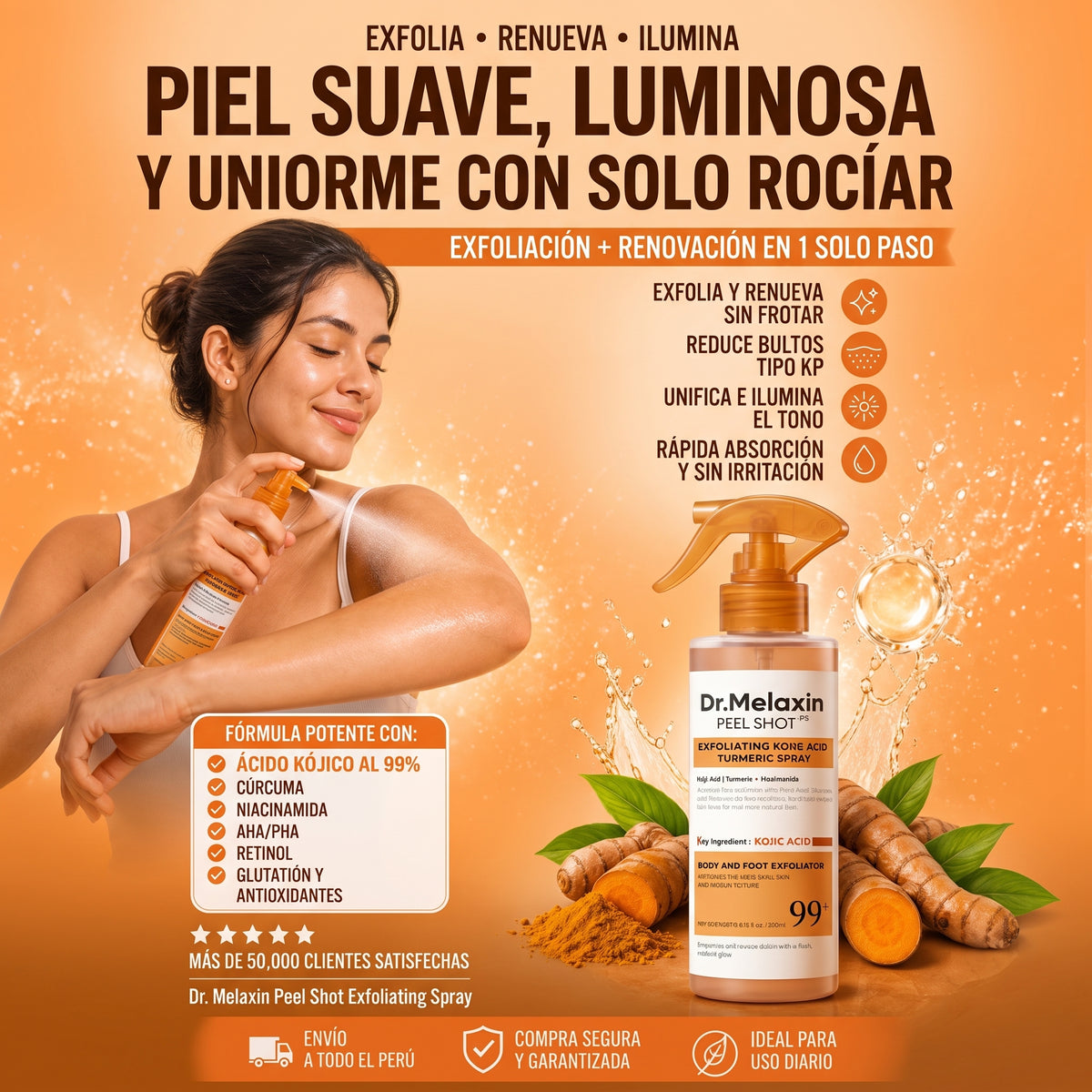 Dr. Melaxin Peel Shot Spray Exfoliante Ácido Kójico 200ml